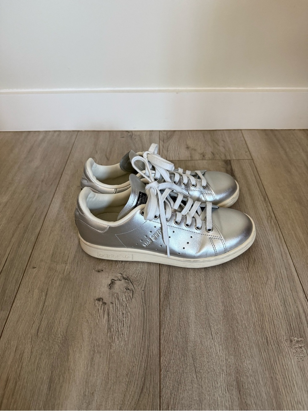 adidas Silver Metallic Low-Top Sneakers